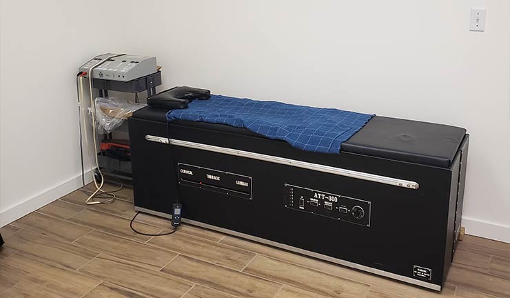 traction table at Clear Acupuncture and Chiropractic in Oklahoma City